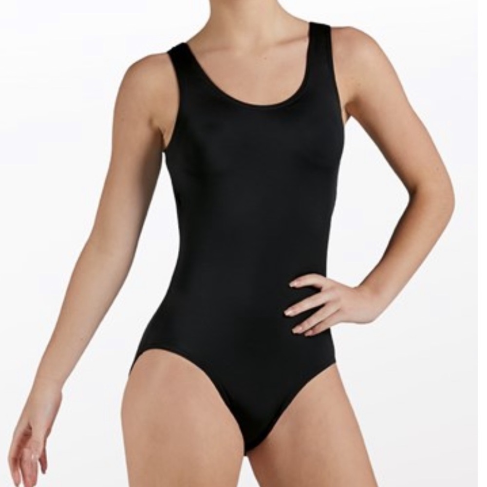Balera Adult scoop tank black leotard like new